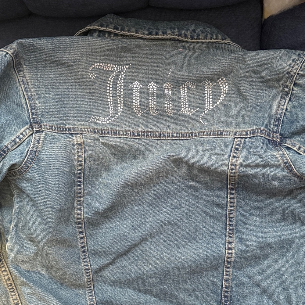 Juicy Couture Blue Denim Jacket with Rhinestone Accents